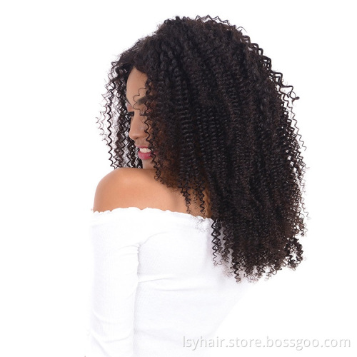 Lsy Best Factory Wholesale Peruvian 100% Human Hair Extensions, Kinky Curly Virgin Hair Weave Double Drawn Curly Hair Weaves